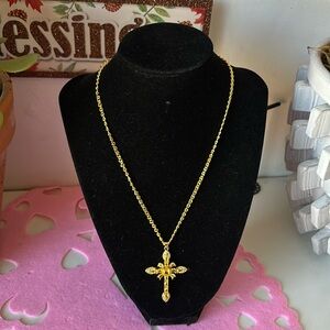 Cadena 14 k gold plated de Cruz